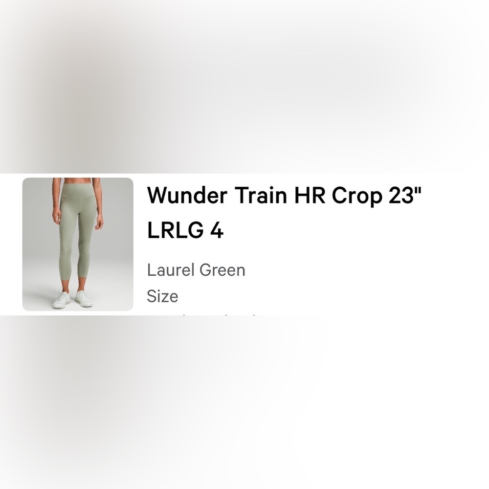 Lululemon Wunder Train high-rise 23 inch crop legging -size 4, laurel green - Picture 3 of 7